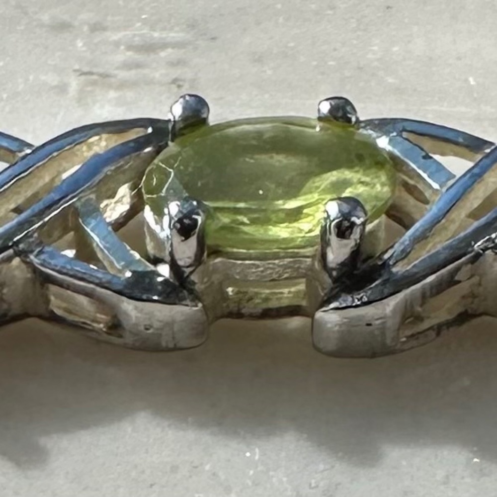 HAN 925 Sterling Silver Light Green Stone Tennis Bracelet